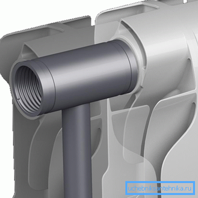 Bimetallic design: steel inside, aluminum outside Bimetallic design: steel inside, aluminum outside
