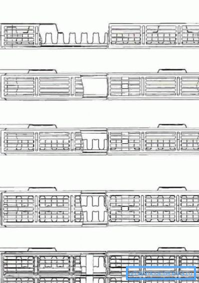 Diagram of the Prado radiator model range Diagram of the Prado radiator model range