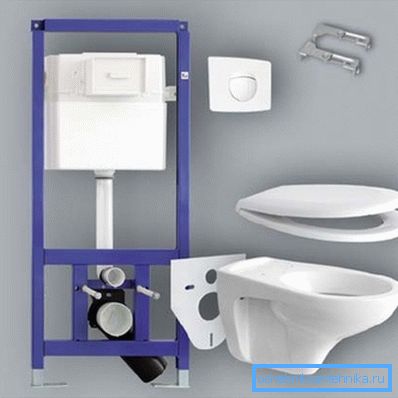 The installation of the console toilet The installation of the console toilet