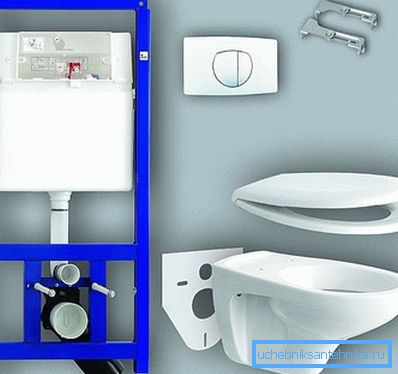 The scheme of installation of the toilet to the frame The scheme of installation of the toilet to the frame