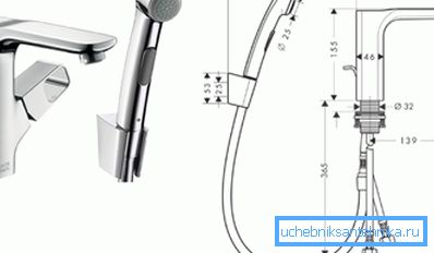 Connection diagram to the sink mixer. Connection diagram to the sink mixer.