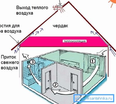 The scheme of the implementation of natural ventilation The scheme of the implementation of natural ventilation