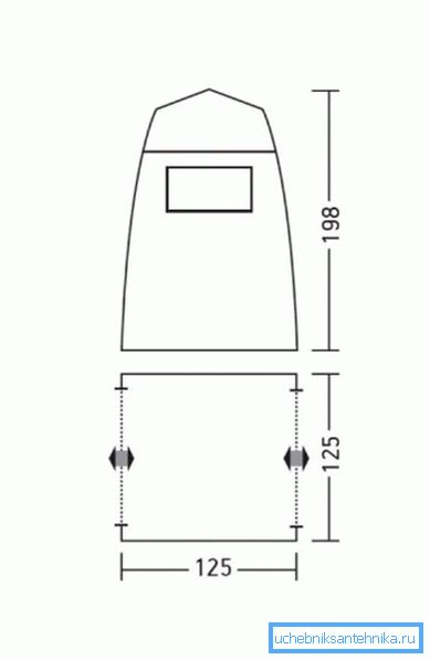 Diagram showing the linear dimensions Diagram showing the linear dimensions
