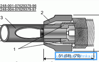 Diagram of male thread connection Diagram of male thread connection