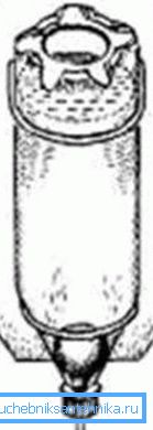 Washbasin diagram with a rubber bulb inside.