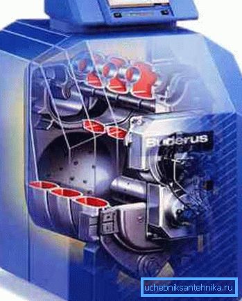 Schematic representation of a fuel oil heating boiler Schematic representation of a fuel oil heating boiler