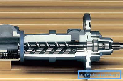 Screw pump in section Screw pump in section