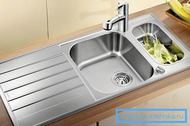 Stamped sink in the kitchen Stamped sink in the kitchen
