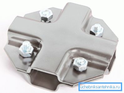 System crab - fasteners for shaped pipes 20 to 20
