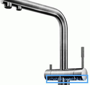 The mixer for the tap and filtered water has two separate conclusions The mixer for the tap and filtered water has two separate conclusions