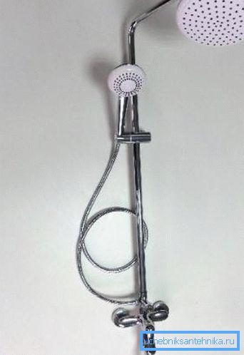 Mixer with rain shower and conventional shower Mixer with rain shower and conventional shower