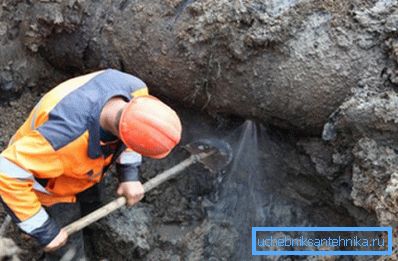 First dig a trench and find damage. First dig a trench and find damage.