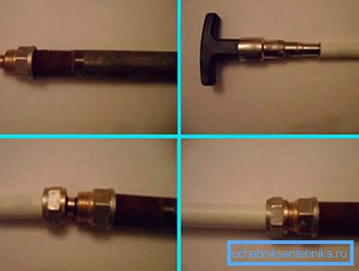 Connection of a metalplastic and metal pipe