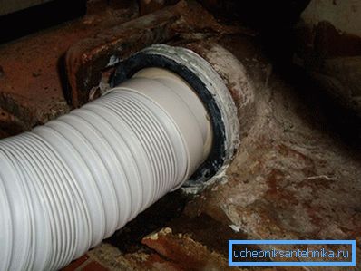 Rubber seal connection