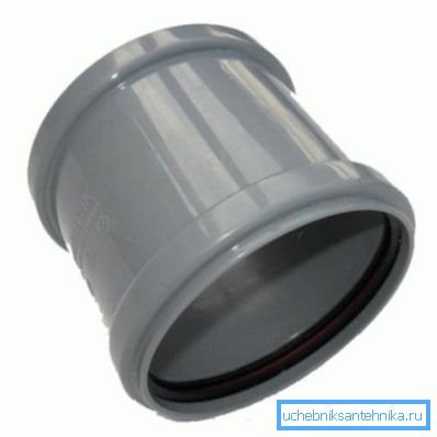 Connecting element for PVC materials used for sewage Connecting element for PVC materials used for sewage