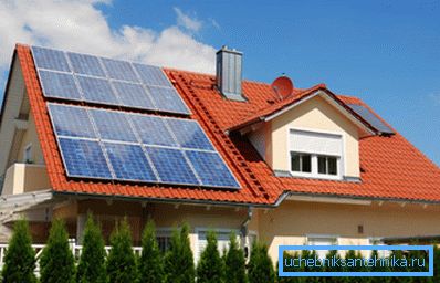 Solar panels on the roof of the house Solar panels on the roof of the house