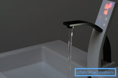Modern faucet with built-in thermostat and sensor