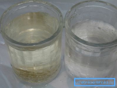 Comparison of clean and dirty water from a well Comparison of clean and dirty water from a well