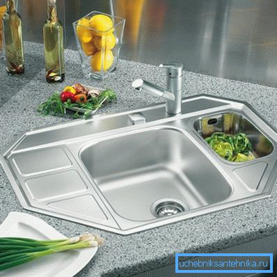 Stainless steel sinks are familiar accessories of modern kitchens. Stainless steel sinks are familiar accessories of modern kitchens.