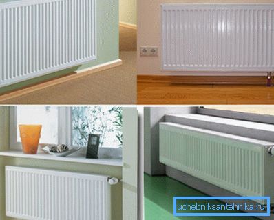 Steel radiators of heating Kermi of different modification and connection