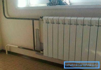 Steel heating pipes in the apartment Steel heating pipes in the apartment