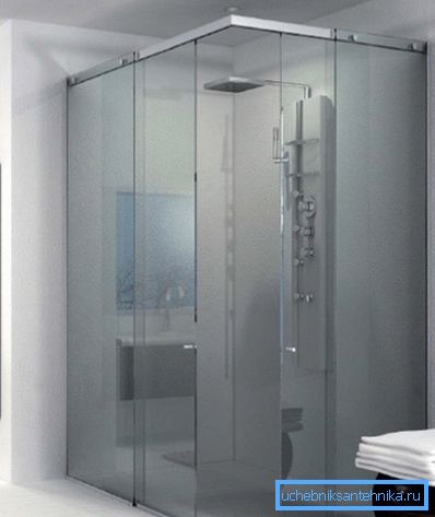Glass shower without a pallet Glass shower without a pallet
