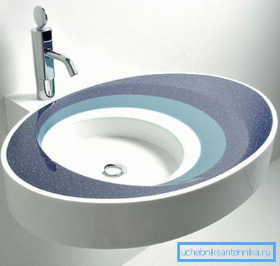 Stylish washbasin made of artificial stone. Stylish washbasin made of artificial stone.
