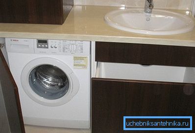 Washer in the cabinet
