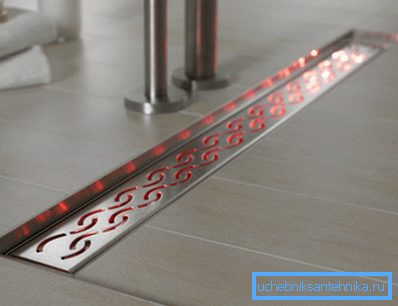 Grate with LED light. Grate with LED light.