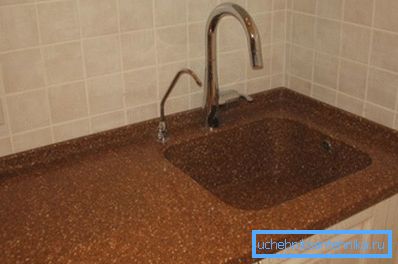 Countertop with sink made of artificial stone will be a great addition to any interior Countertop with sink made of artificial stone will be a great addition to any interior