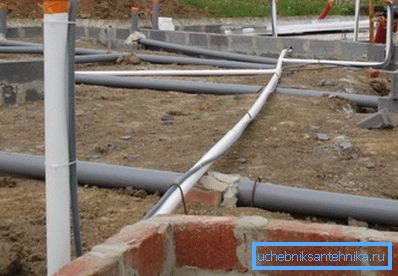 Construction of the house prudently started with ... laying sewage. Construction of the house prudently started with ... laying sewage.
