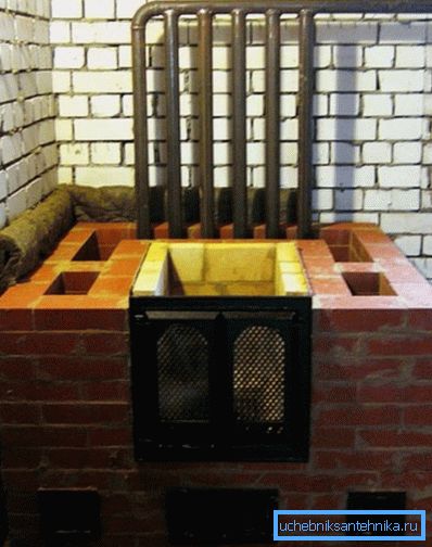 Construction of a furnace with a boiler Construction of a furnace with a boiler