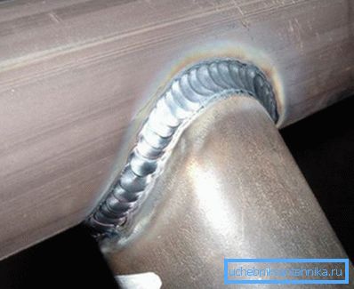 Weld seam on stainless steel. Weld seam on stainless steel.