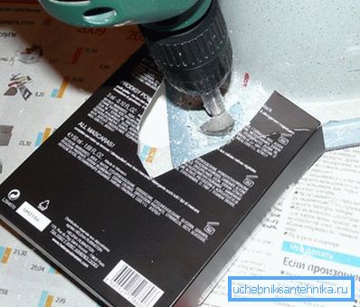Drilling of artificial stone with a drill Drilling of artificial stone with a drill