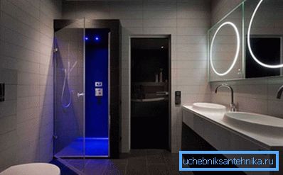 Mysterious lighting complements high-tech room design. Mysterious lighting complements high-tech room design.