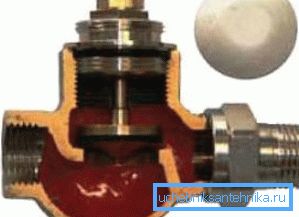 So the valve is arranged - the opening and closing is carried out in the direction of movement of the working medium, and not perpendicular to it So the valve is arranged - the opening and closing is carried out in the direction of movement of the working medium, and not perpendicular to it