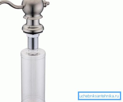 It looks like a classic embedded liquid dispenser in the sink sink It looks like a classic embedded liquid dispenser in the sink sink