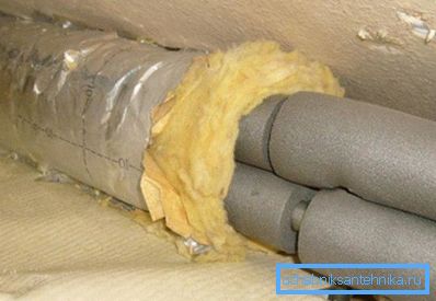 Thermal insulation of the heating pipeline Thermal insulation of the heating pipeline