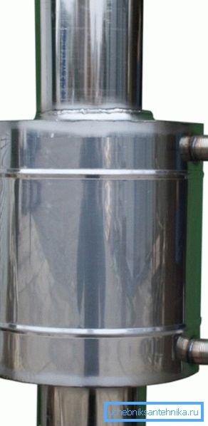 The heat exchanger on a single-layer pipe. The heat exchanger on a single-layer pipe.
