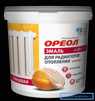Heat-resistant odorless water-dispersion enamel for heating radiators Heat-resistant odorless water-dispersion enamel for heating radiators