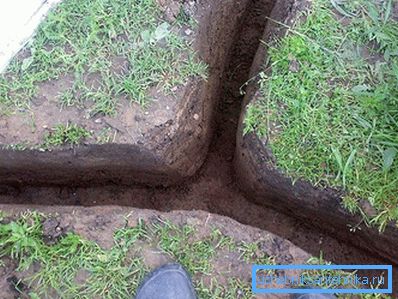 Trench for irrigation water pipe