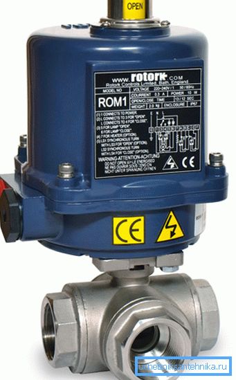 Three-way electric ball valve from a foreign manufacturer Three-way electric ball valve from a foreign manufacturer