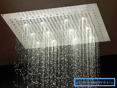 Rain shower can be equipped with additional lighting