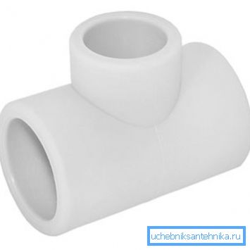 Tee for polypropylene pipes for plumbing Tee for polypropylene pipes for plumbing