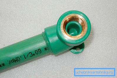 Pipe PP prepared for docking with HDPE pipe