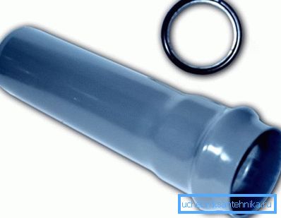 Pipe with rubber seal. Pipe with rubber seal.