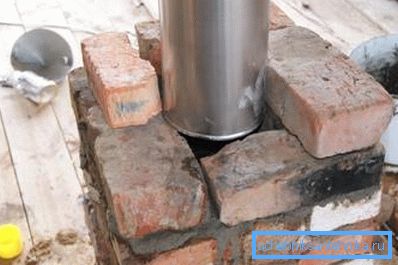 The chimney pipe must be covered with wood protection material.