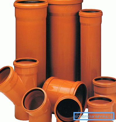 Pipes with a diameter of 150 mm, 200 mm and 250 mm with fittings