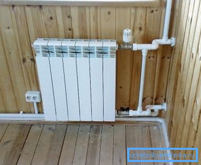 Pipes and radiator batteries are a sure sign of water heating. Pipes and radiator batteries are a sure sign of water heating.