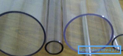 Plexiglass tubes